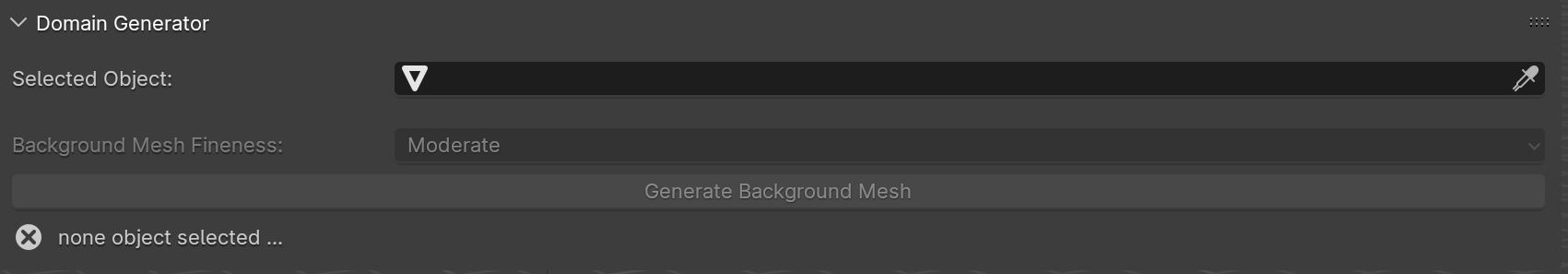 Opening the Domain Generator panel