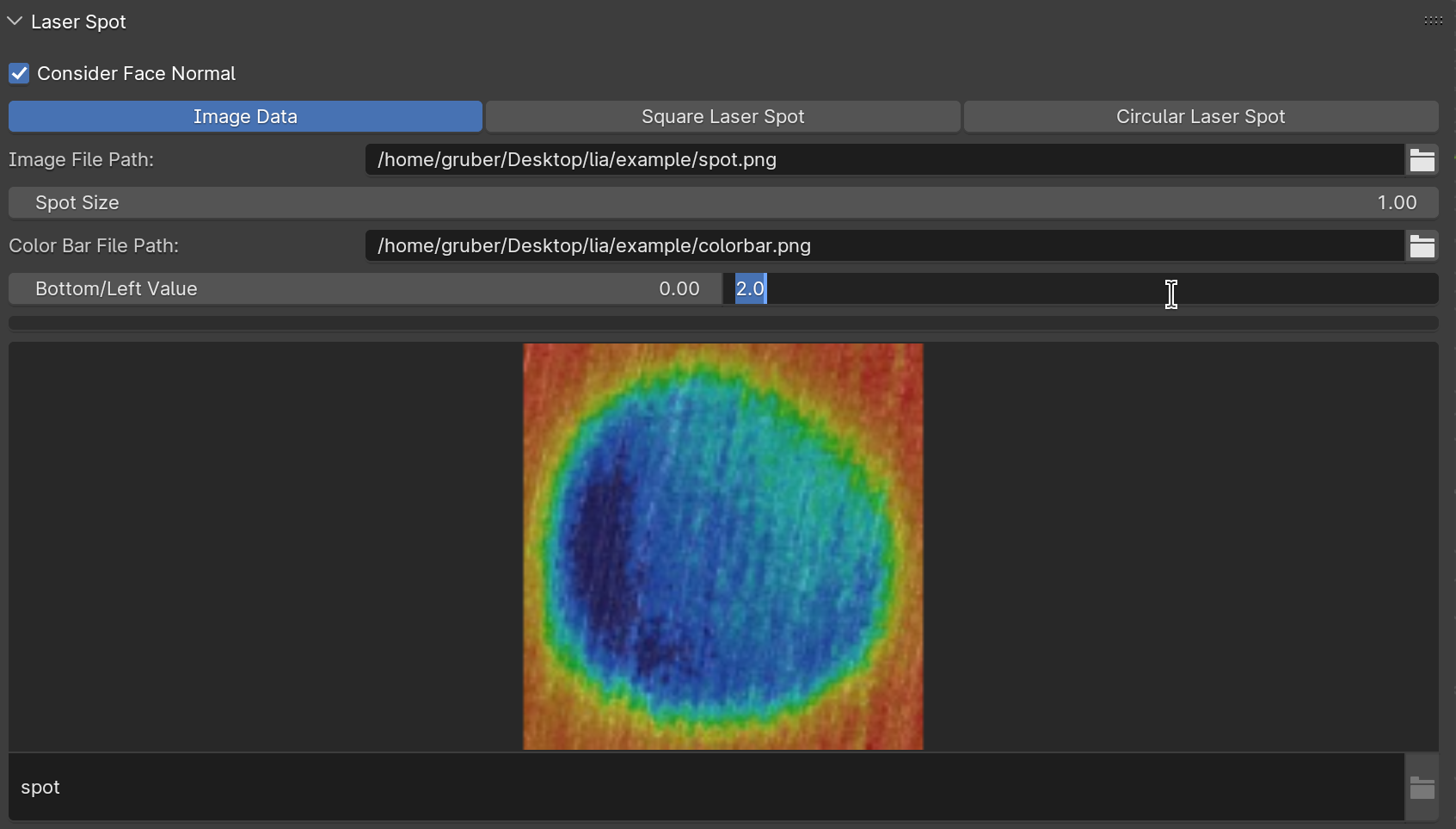 Color bar intensity range