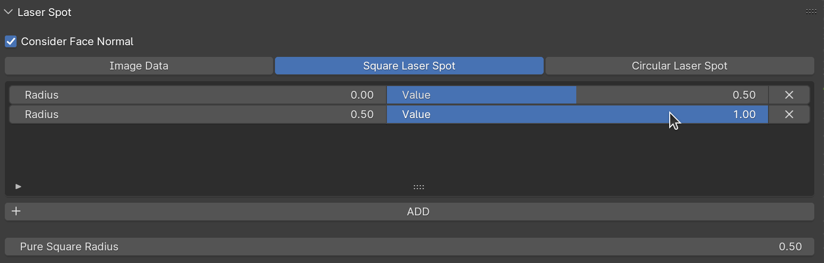 Adding the second control point