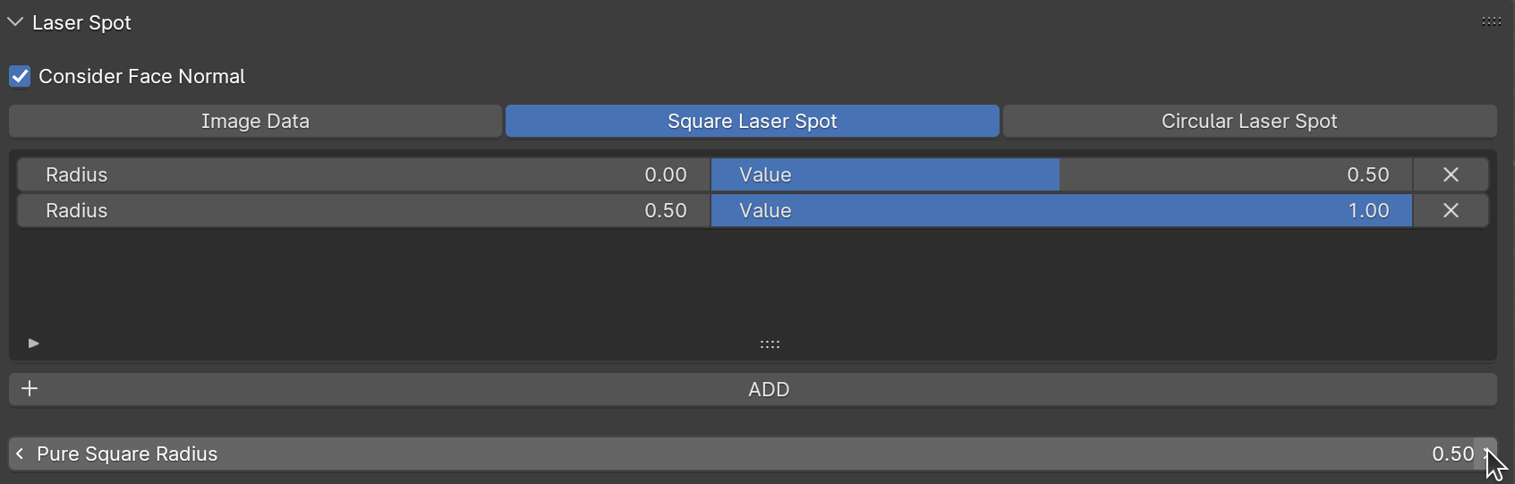 Setting the pure square radius