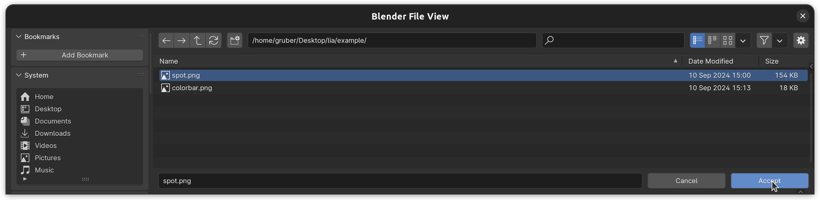 Loading a PNG file - file browser